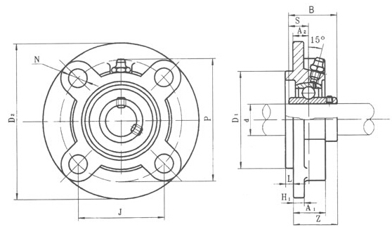 Mewnosod Bearings Ball Gyda Thai Crwn
